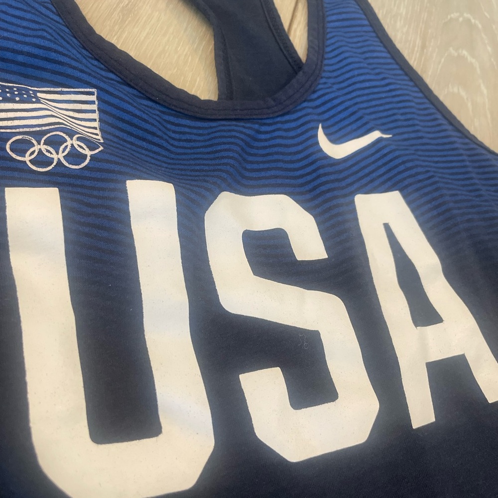 Nike Team USA tank top. Olympics. Dri-fit. Worn once. Comfy. Running. - Picture 3 of 5